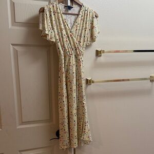 French Connection Yellow Floral Midi Dress